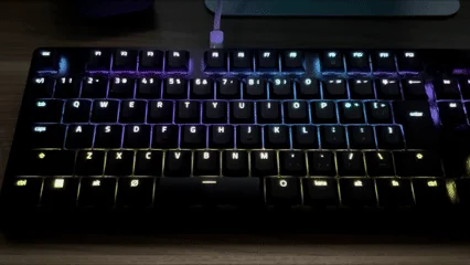 エージェント状態に応じてRazer Chromaキーボードが発光するEnterlightの画面